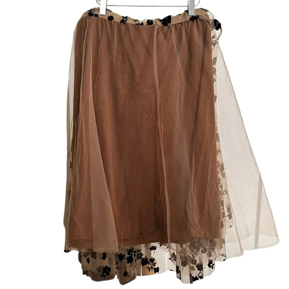 CHICWISH 3D Mesh Tulle Velvet Floral MIDI Skirt Fairycore Whimigoth Size 2XL-3XL - Picture 7 of 16